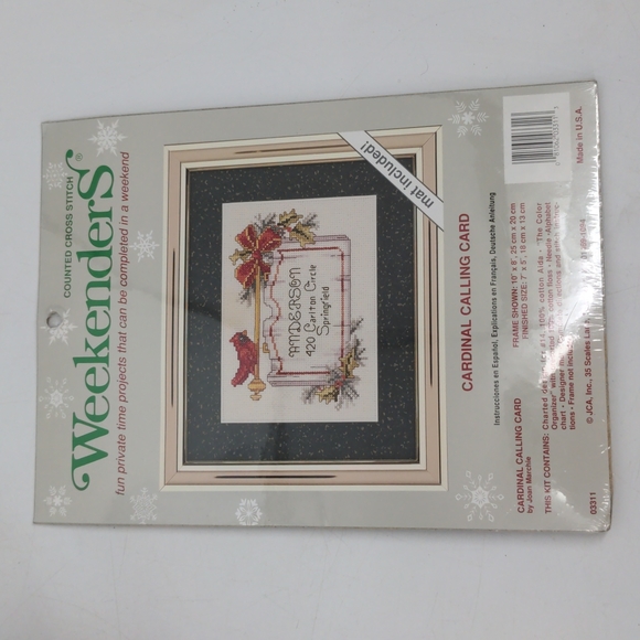 Weekenders Counted Cross Stitch Kit "Cardinal Calling Card" Mat Included NEW - Picture 1 of 4